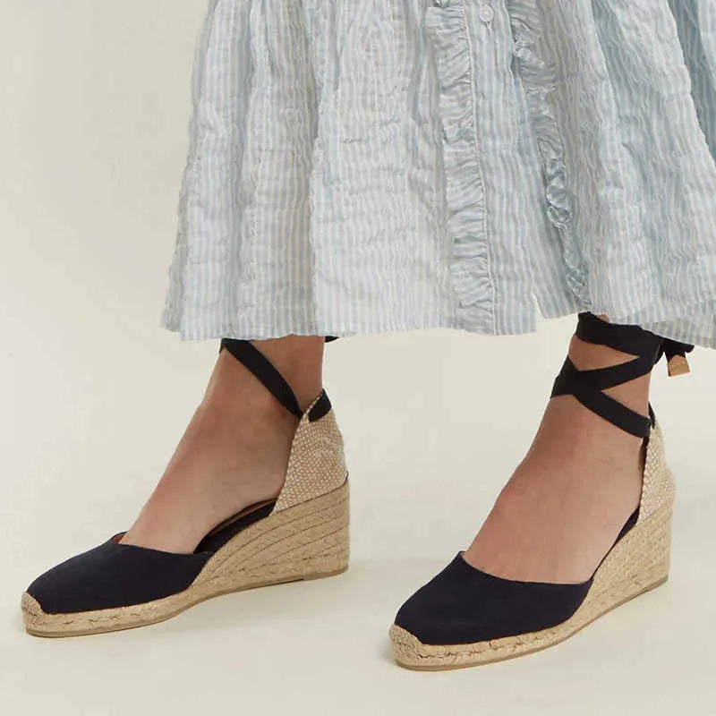 Genevieve | Espadryle na Koturnie Wiązane wokół Kostki