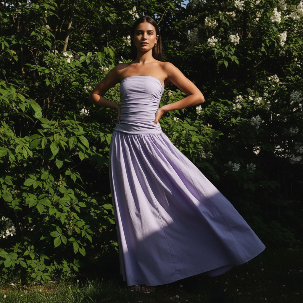 Liliana | Letnia Sukienka Maxi bez Ramiączek