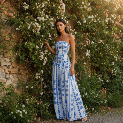 Liliana | Letnia Sukienka Maxi bez Ramiączek