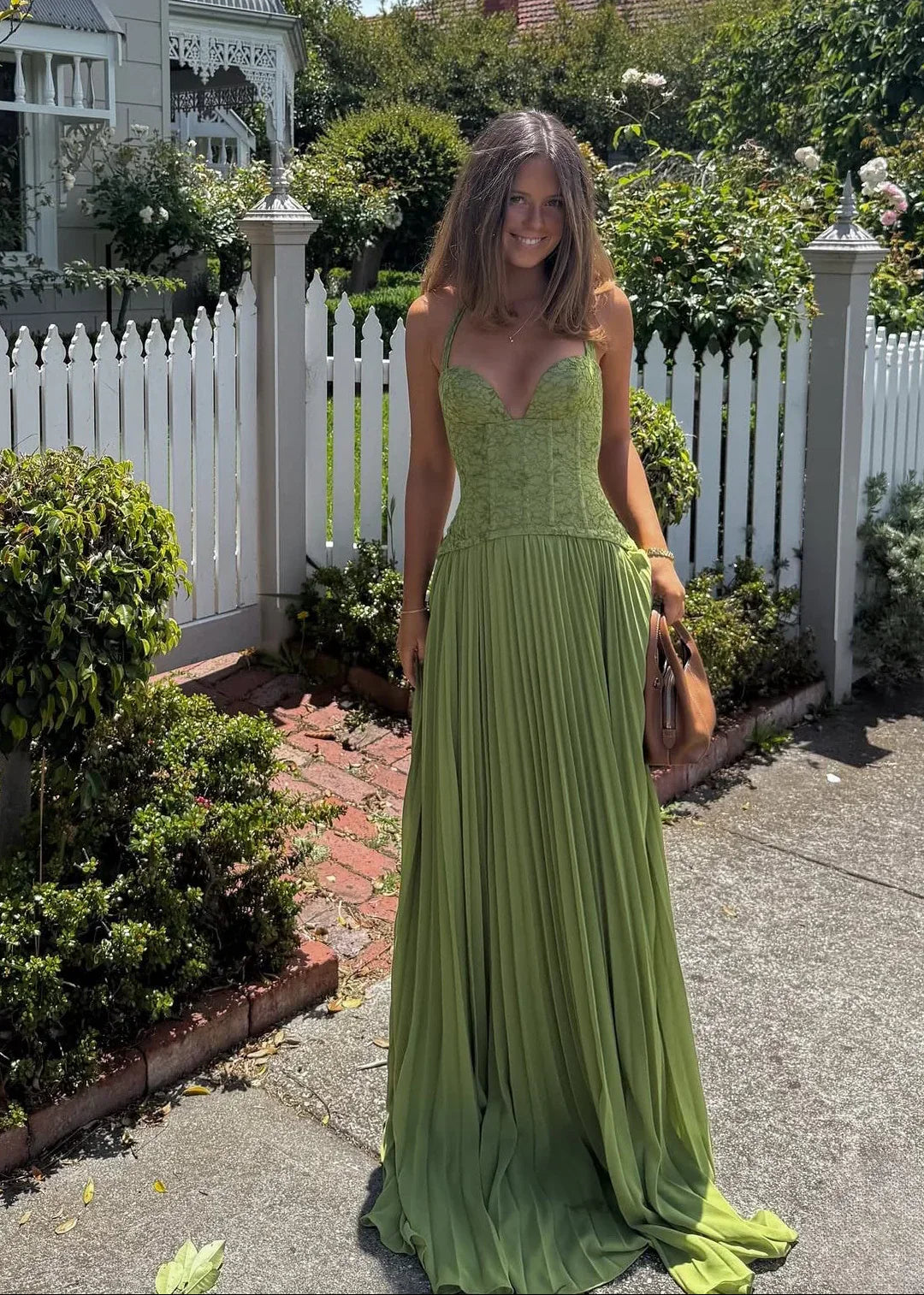 Olivia | Gorsetowa Plisowana Sukienka Maxi