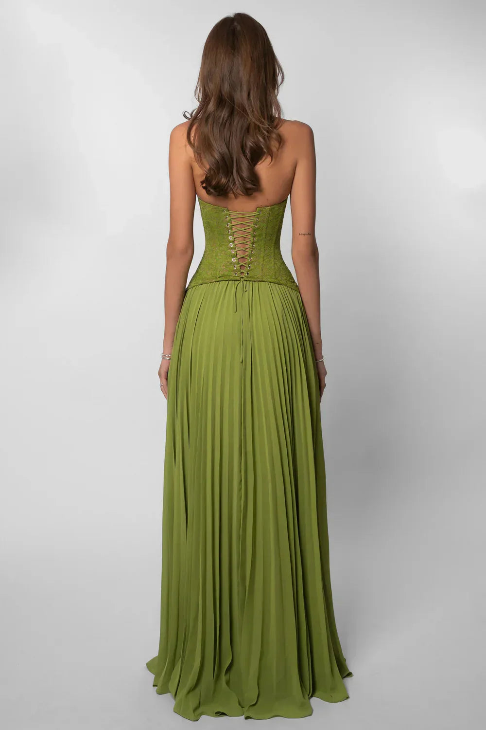 Olivia | Gorsetowa Plisowana Sukienka Maxi
