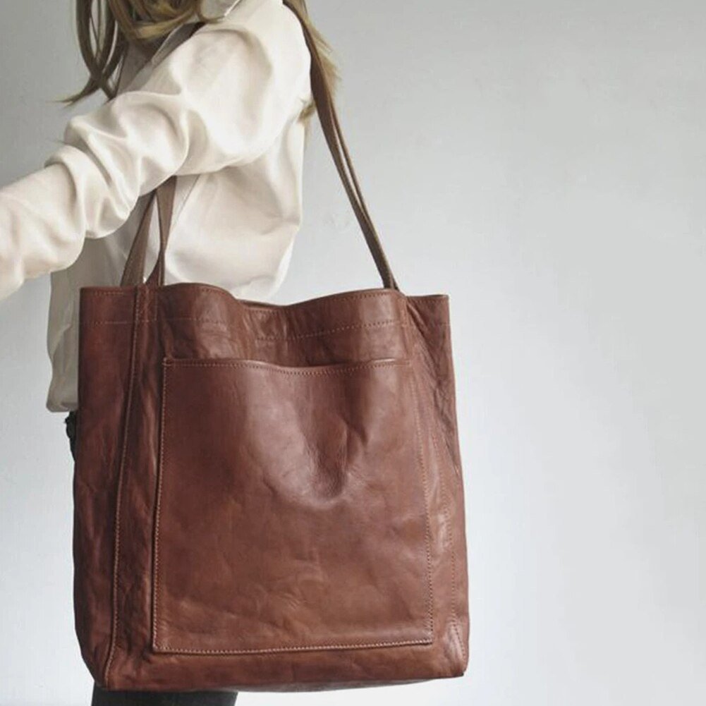 Addison | Klasyczna Skórzana Torba Shopper - Pootivo