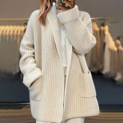 Aurelia | Gruby Jesienny Kardigan Oversize z Kieszeniami - Pootivo