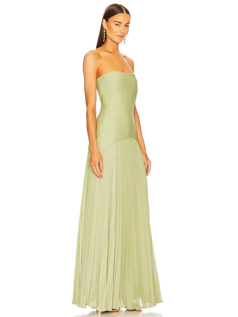 Avirel Sukienka Maxi Bez Ramiączek – Plisowana Długa Sukienka - Pootivo