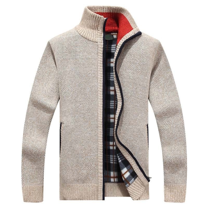 Bartosz | Ocieplany Zimowy Kardigan ze Stójką - Pootivo