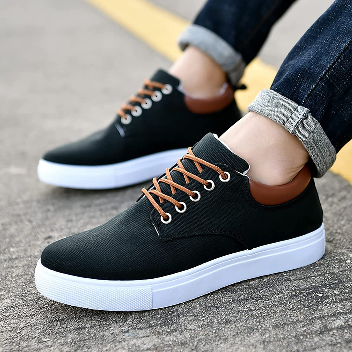 Bartosz | Płócienne Casualowe Sneakersy Męskie - Pootivo