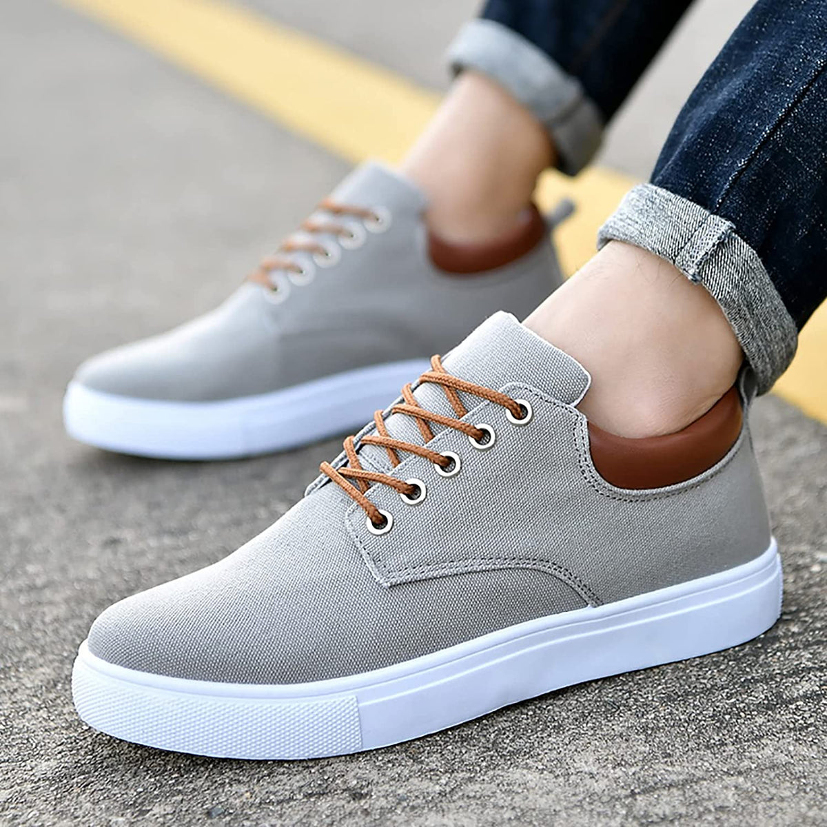 Bartosz | Płócienne Casualowe Sneakersy Męskie - Pootivo