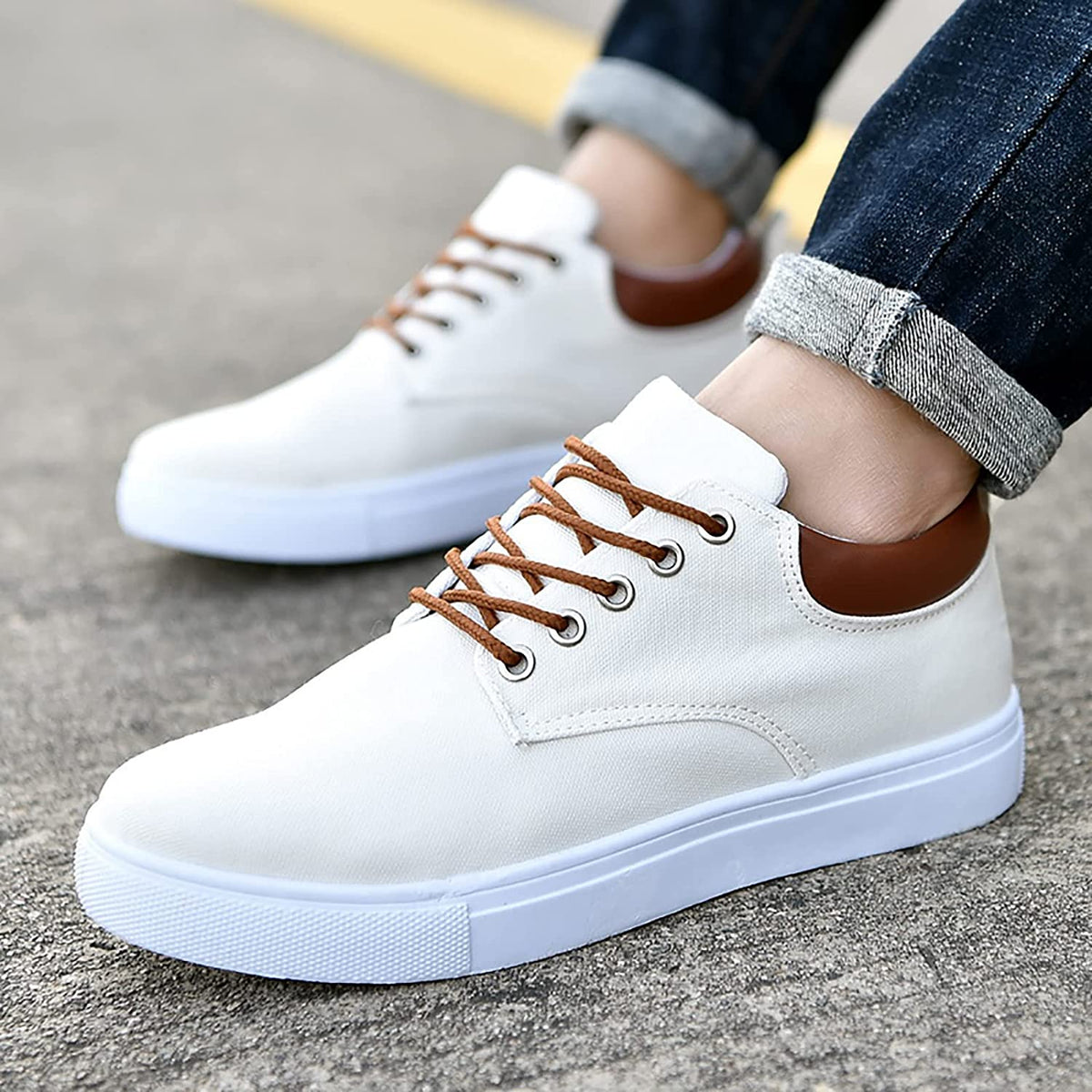 Bartosz | Płócienne Casualowe Sneakersy Męskie - Pootivo