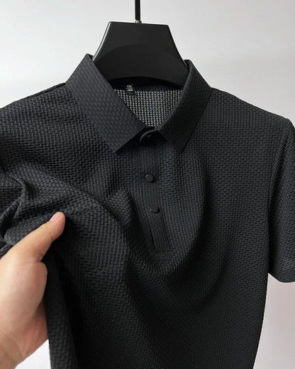 Blake Heren Poloshirt Met Wafelpatroon – Ademend en Licht, Geschikt Voor Golf en Tennis, Met Kraag - Pootivo
