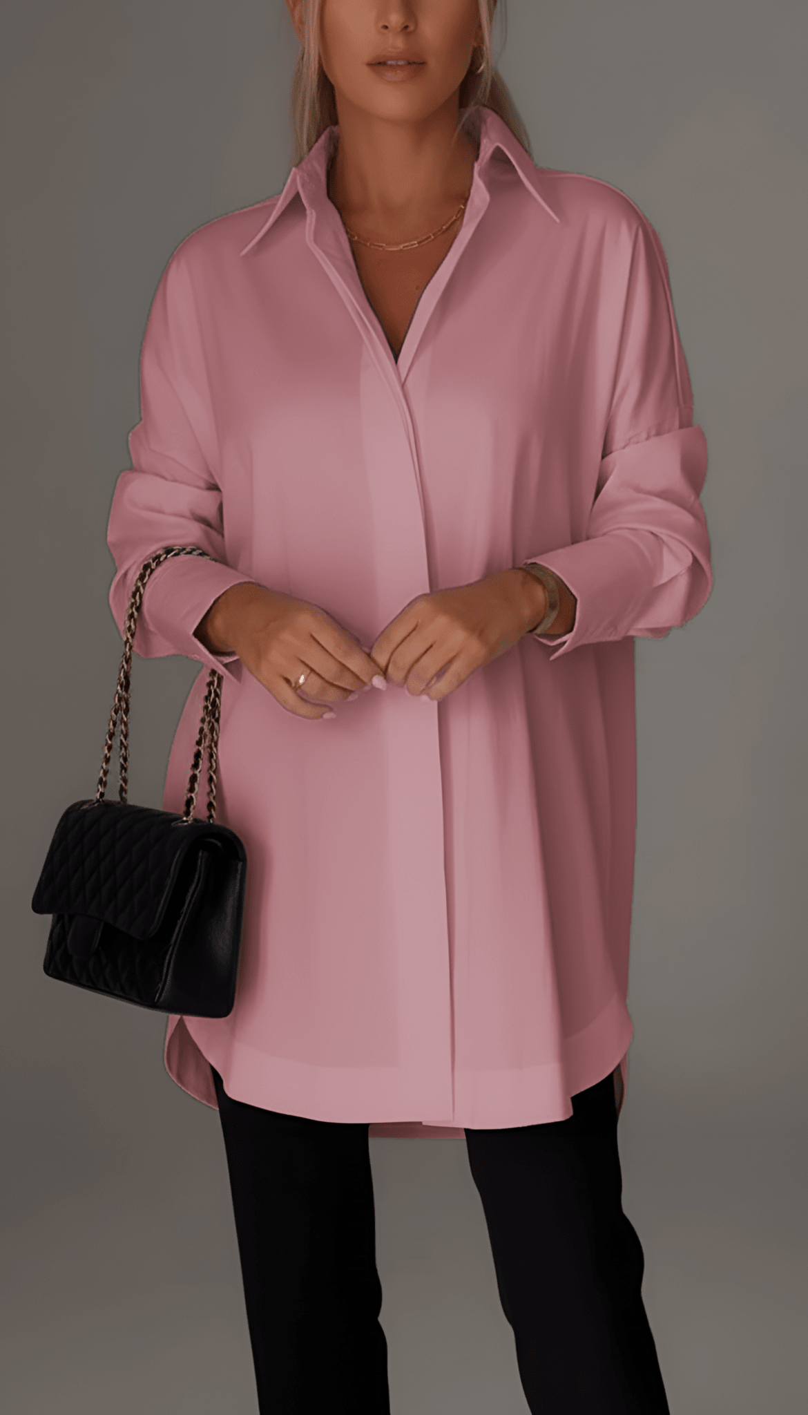 Chloe | Oversize Minimalistyczna Koszula Damska Długa - Pootivo