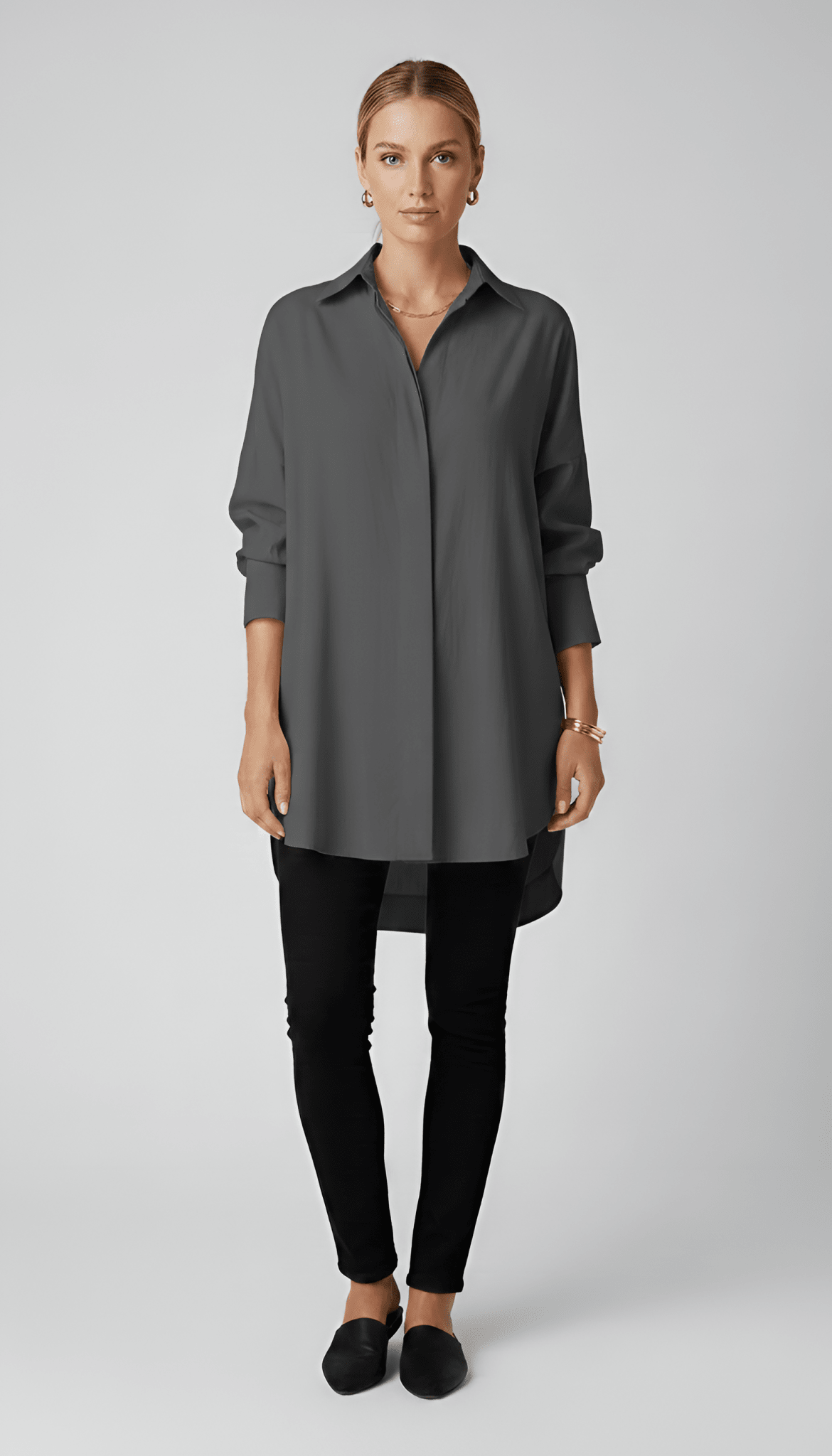 Chloe | Oversize Minimalistyczna Koszula Damska Długa - Pootivo