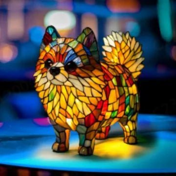 Dobrowit | Witrażowa Lampka Nocna w Kształcie Psa - Pootivo