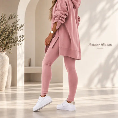 Różowy komplet z legginsami w stylizacji