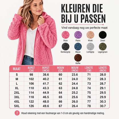 Eufemia | Pluszowa Jesienna Kurtka Teddy z Kapturem - Pootivo