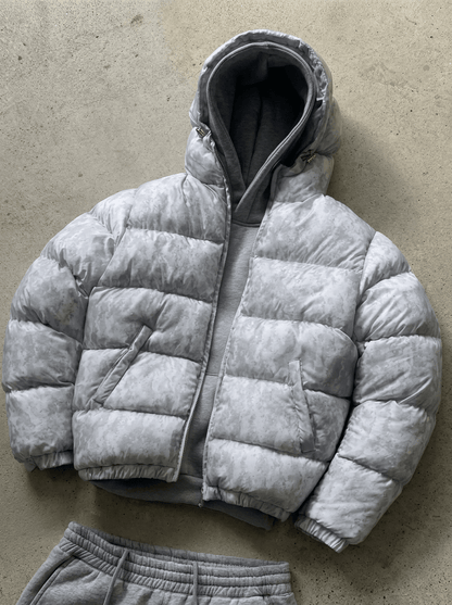 Gniewomir | Pikowana Zimowa Kurtka Puffer z Kapturem - Pootivo