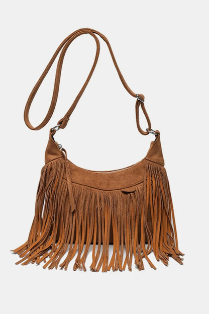 Gracjana | Miękka Boho Torba Hobo z Frędzlami - Pootivo