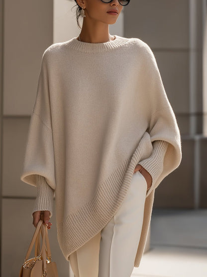 Ilona | Luźny Asymetryczny Sweter Oversize - Pootivo