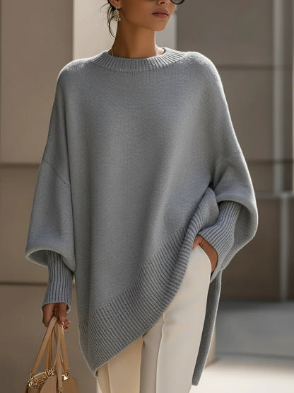 Ilona | Luźny Asymetryczny Sweter Oversize - Pootivo
