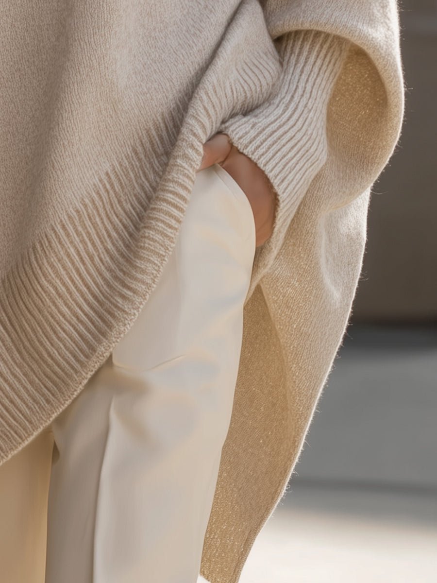 Ilona | Luźny Asymetryczny Sweter Oversize - Pootivo