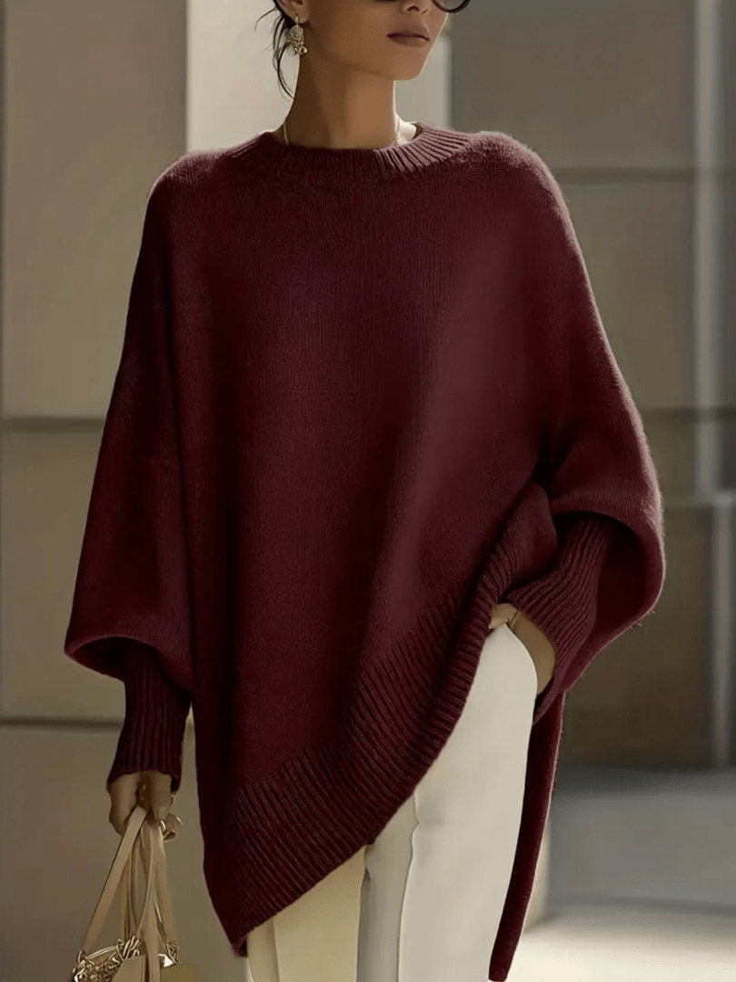 Ilona | Luźny Asymetryczny Sweter Oversize - Pootivo