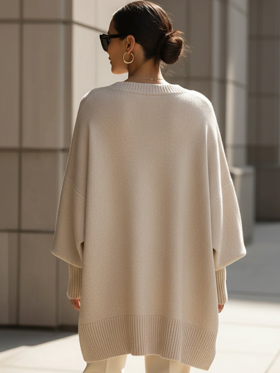 Ilona | Luźny Asymetryczny Sweter Oversize - Pootivo