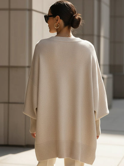 Ilona | Luźny Asymetryczny Sweter Oversize - Pootivo