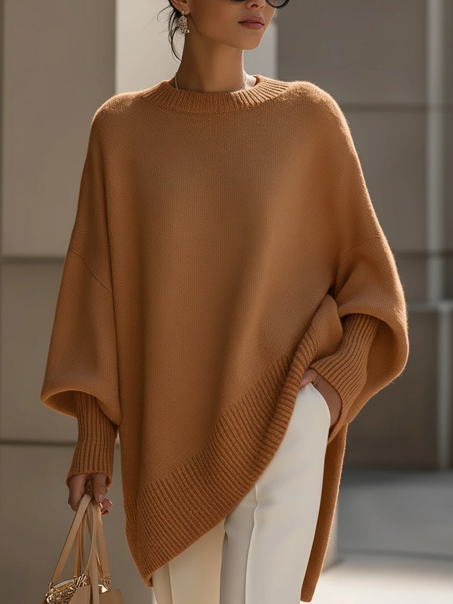 Ilona | Luźny Asymetryczny Sweter Oversize - Pootivo