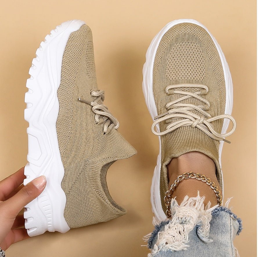 Kloriva Sneakersy Damskie na Platformie – Lekkie Buty Wsuwane z Oddychającą Cholewką i Wkładką - Pootivo
