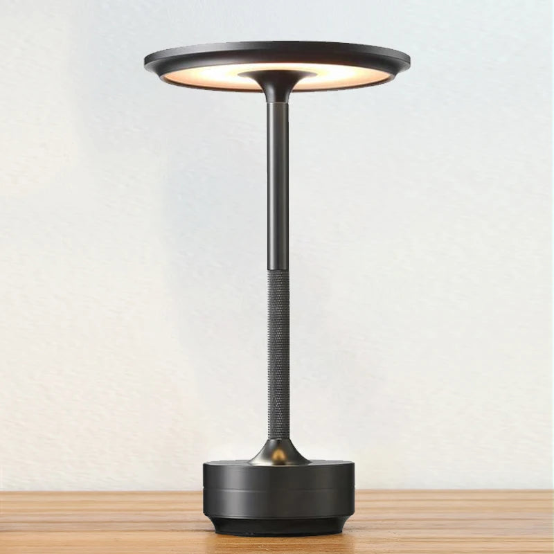 Szara bezprzewodowa lampa stołowa