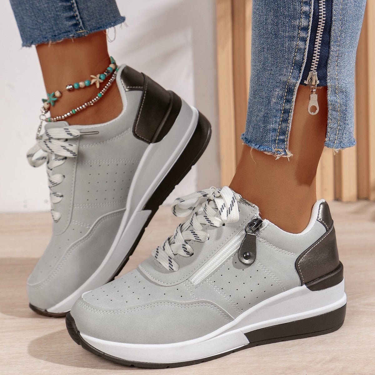 Madison | Perforowane Wygodne Sneakersy Na Co Dzień - Pootivo