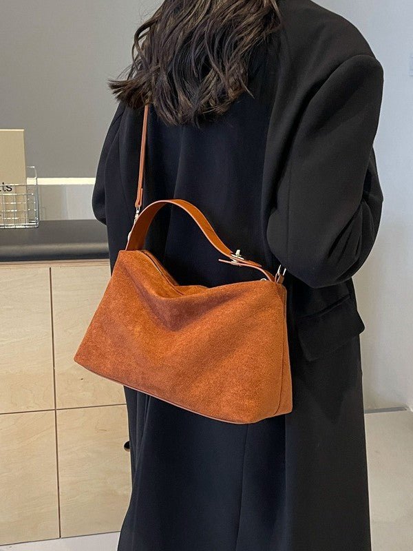 Marcelina | Zamszowa Jesienna Torebka Hobo - Pootivo