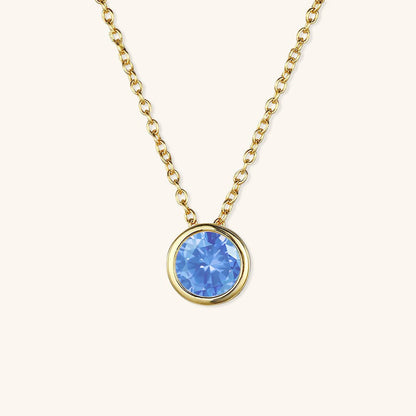 Margot | Drobny Złocisty Naszyjnik z Kamieniem Urodzeniowym - Pootivo