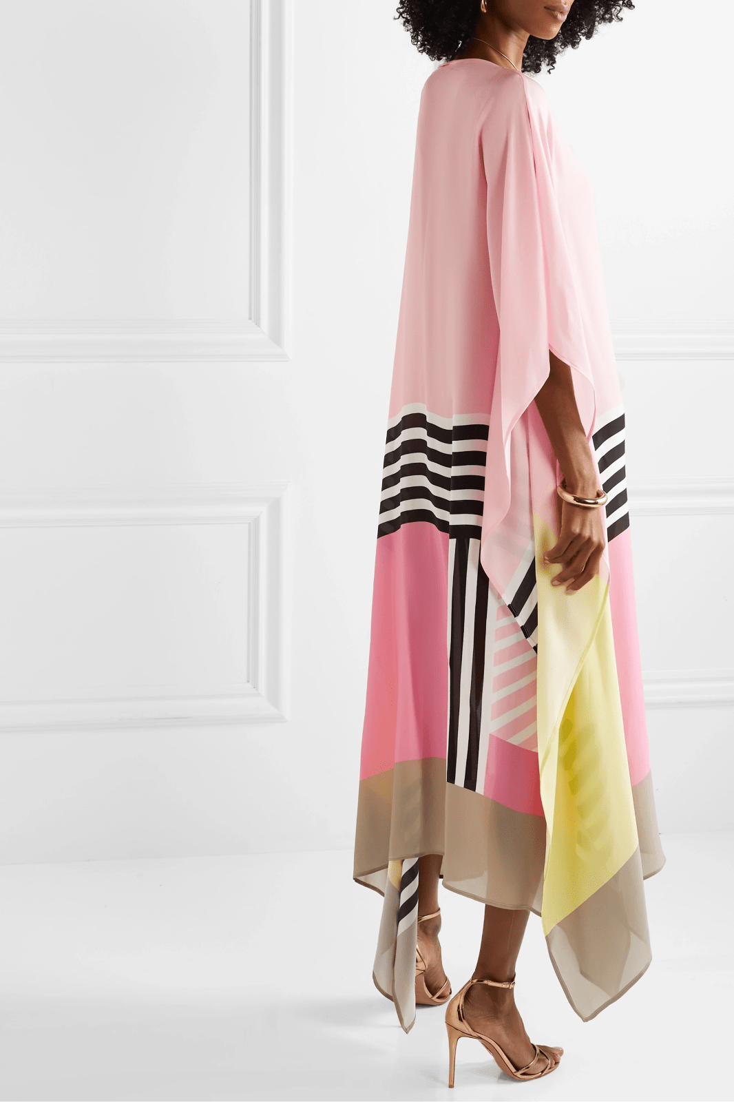 Maribel | Zwiewna Asymetryczna Sukienka Color Block Boho - Pootivo