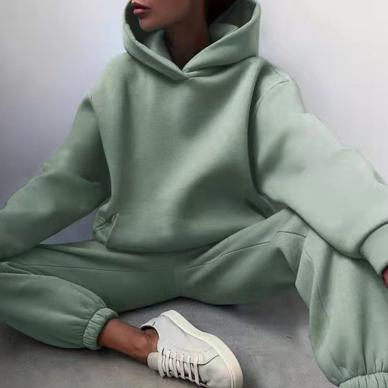Maya Komplet Dresowy Damski Oversized – Bluza z Kapturem + Spodnie Dresowe - Pootivo