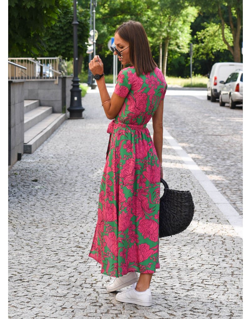 Mirelle Sukienka Kopertowa Midi W Kwiaty Letnia - Pootivo