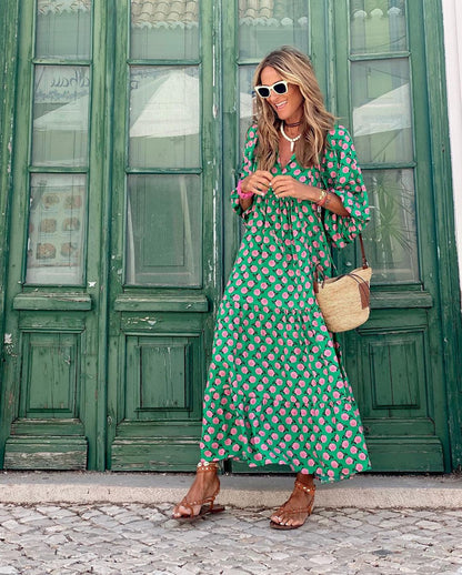 Mirova Sukienka Boho Maxi W Kwiaty – Długa Sukienka Letnia - Pootivo