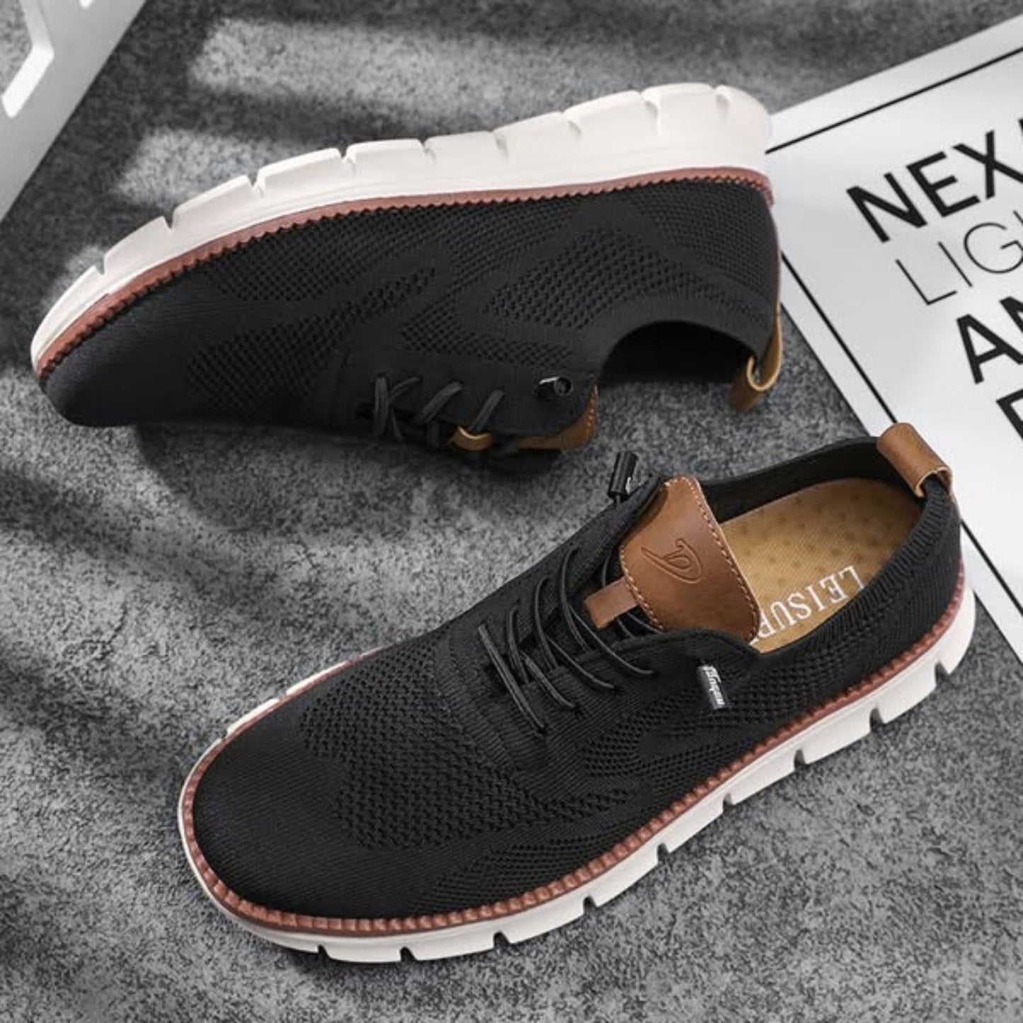 Nexaro – Sneakersy Męskie z Dzianiny | Lekkie Buty Sportowe Casual - Pootivo
