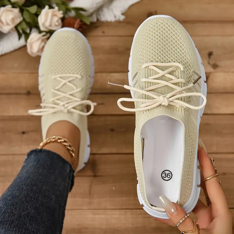 Nova | Oddychające Elastyczne Sneakersy Z Paskami Na Co Dzień - Pootivo