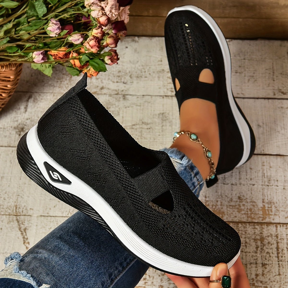 Nuvèa Buty Damskie Wsuwane z Amortyzacją – Wygodne Sneakersy Bez Sznurówek - Pootivo