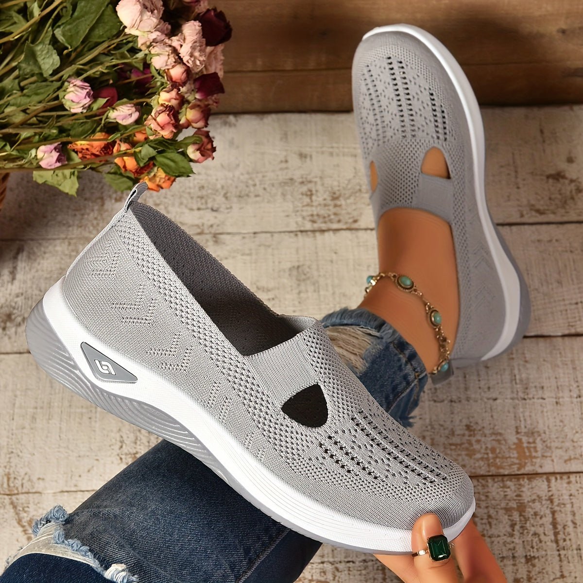 Nuvèa Buty Damskie Wsuwane z Amortyzacją – Wygodne Sneakersy Bez Sznurówek - Pootivo