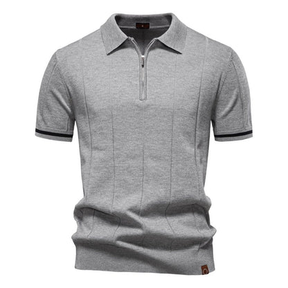 Owen Koszulka Polo Męska Dzianina – Elegancka Polo z Zamkiem Bawełna Prążkowana - Pootivo