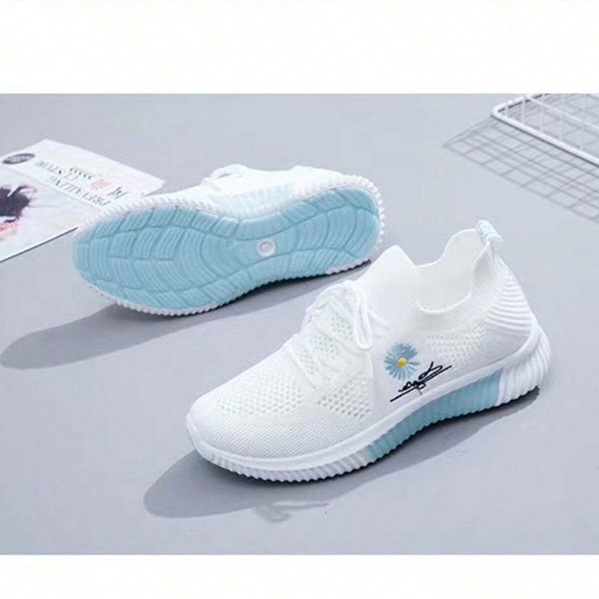 Rivèa Buty Sportowe Damskie Sneakersy z Haftem Lekkie Adidasy - Pootivo