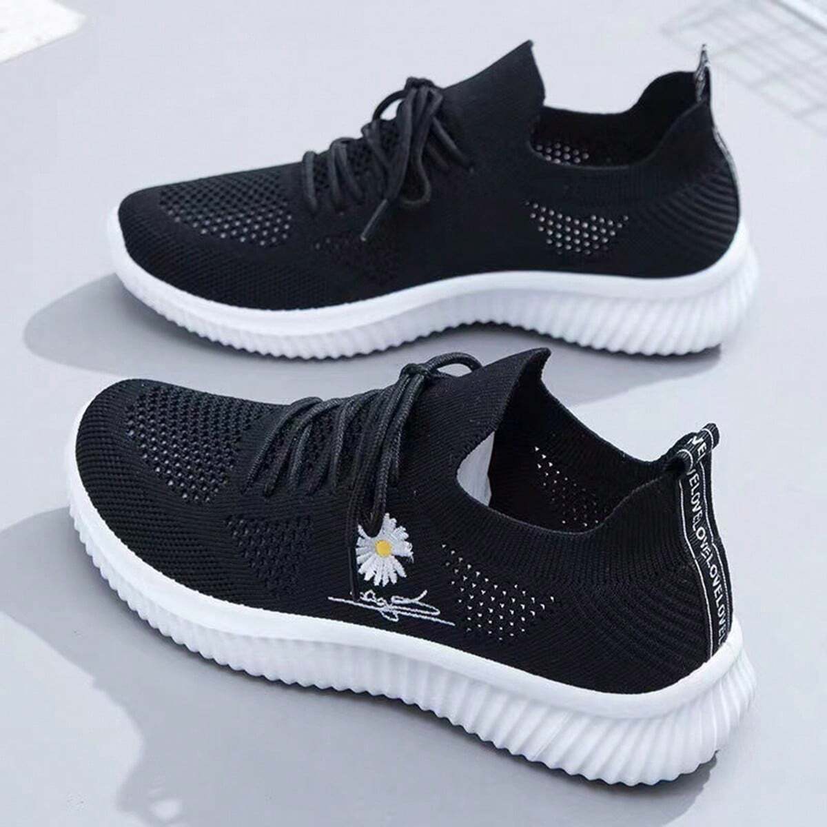 Rivèa Buty Sportowe Damskie Sneakersy z Haftem Lekkie Adidasy - Pootivo