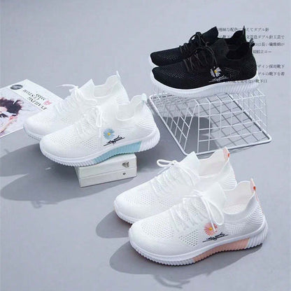 Rivèa Buty Sportowe Damskie Sneakersy z Haftem Lekkie Adidasy - Pootivo