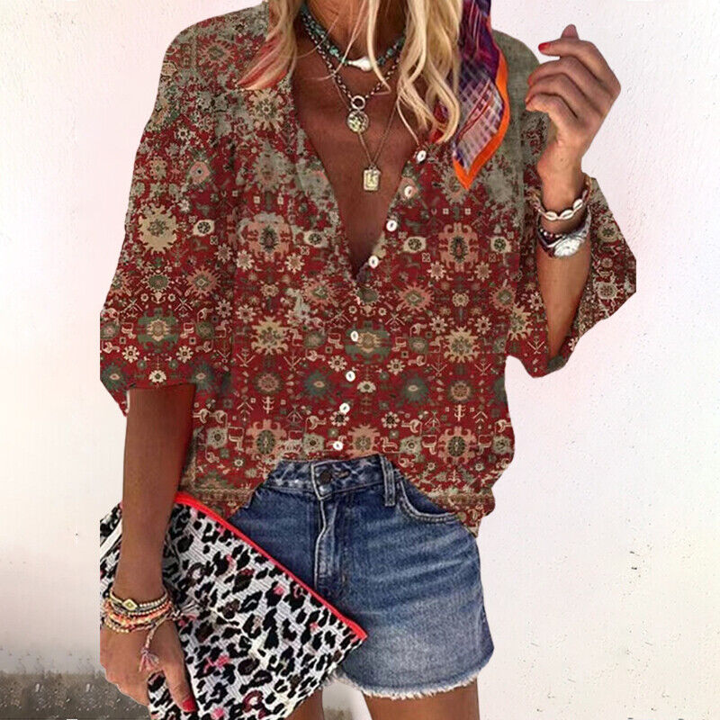 Marisol | Kwiecista Bluzka Boho z Guzikami