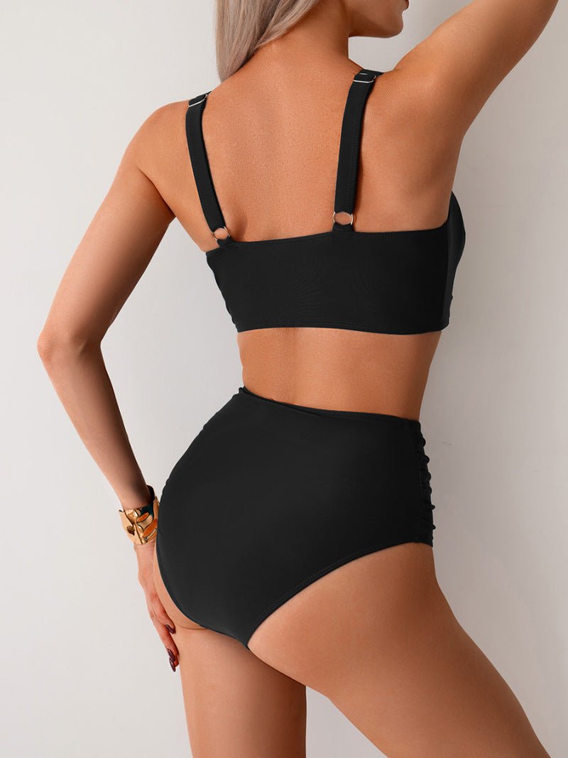 Seralyn Bikini Damskie Wysoki Stan Dwuczęściowy Strój Kąpielowy - Pootivo