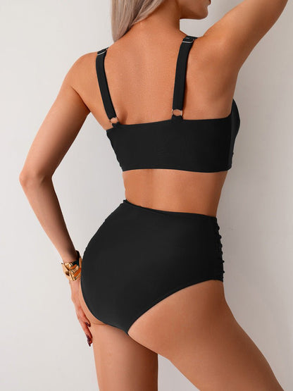 Seralyn Bikini Damskie Wysoki Stan Dwuczęściowy Strój Kąpielowy - Pootivo