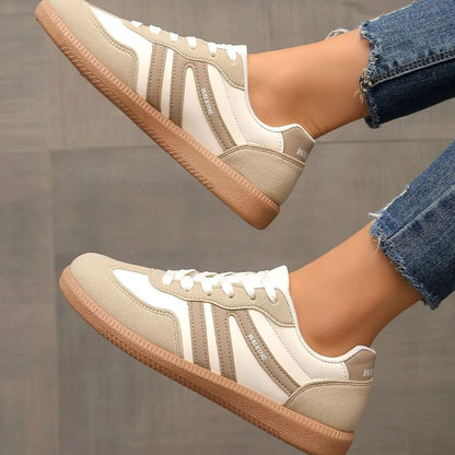 Wincentyna | Niskie Retro Sneakersy z Szerokim Noskiem - Pootivo