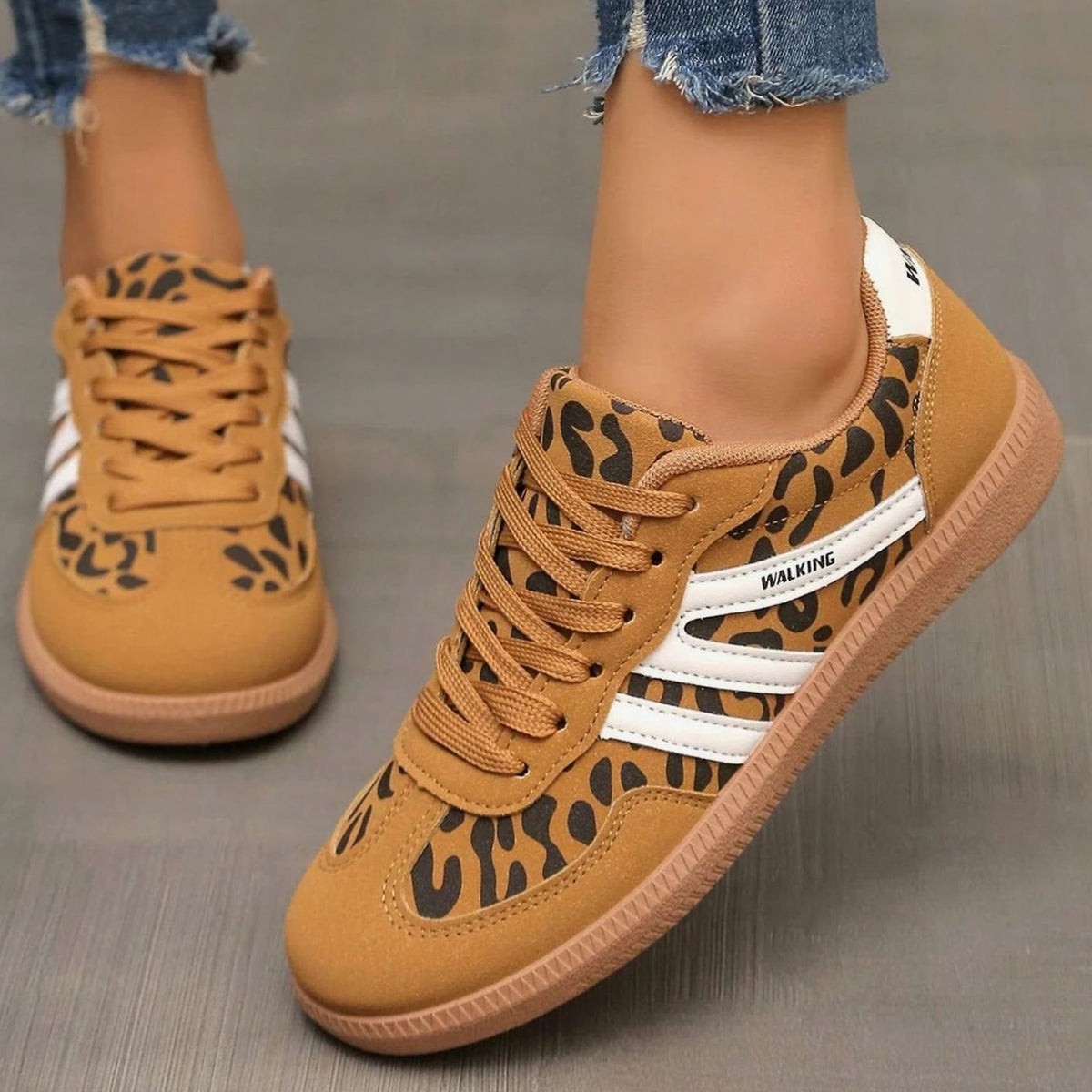 Wincentyna | Niskie Retro Sneakersy z Szerokim Noskiem - Pootivo