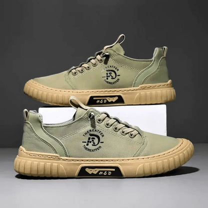 Wszebor | Lekkie Płócienne Sneakersy na Grubej Podeszwie - Pootivo